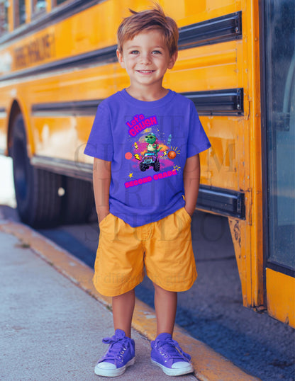 Back to School Dino Shirt - Monster Truck Design, Custom Grade Tee, Valentines Day Gift