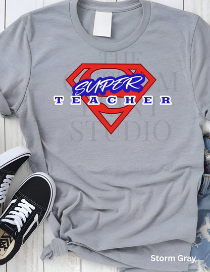 Teacher Hero Shirt: Comic Style Shield - Unisex Tee Valentines Day Gift
