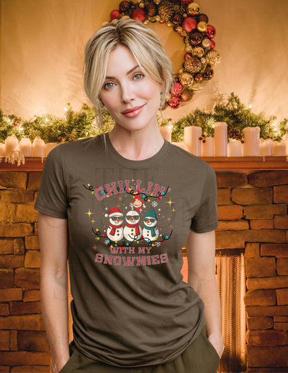 Funny "Snowmies" Christmas Group T-Shirt: Family Holiday Matching Tee Shirt