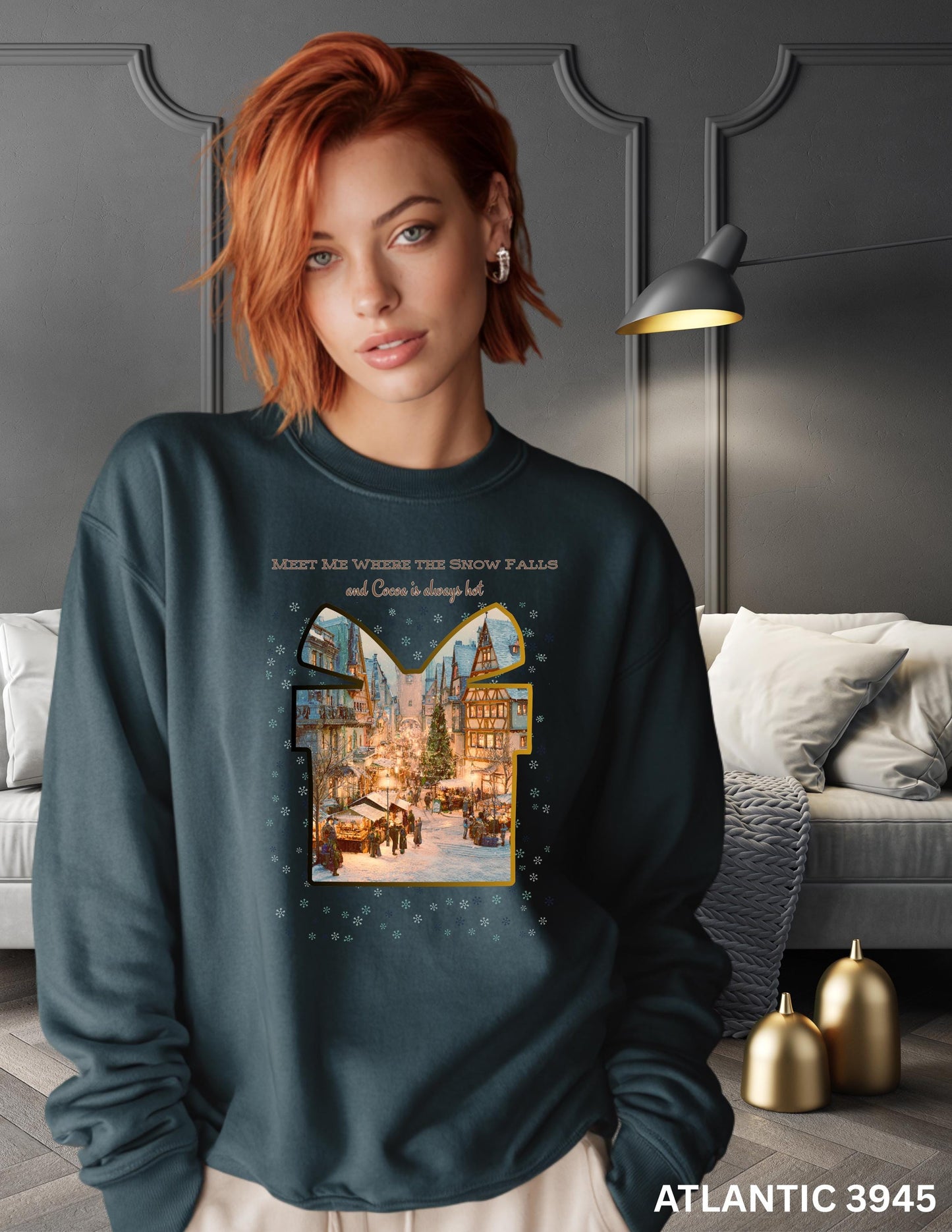 German Village Christmas Sweatshirt: Cozy Cocoa Holiday Crewneck