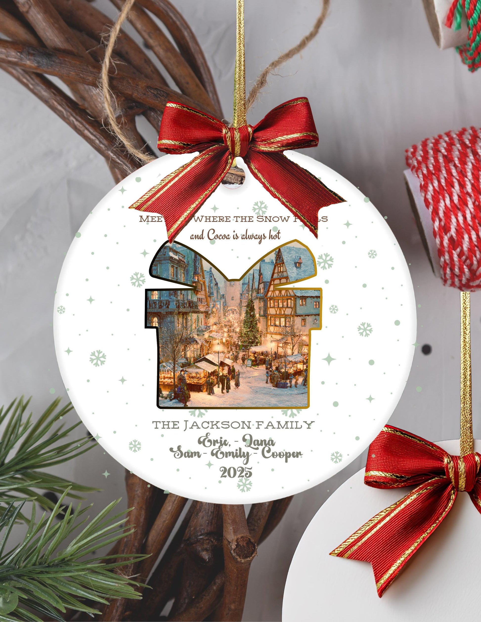 Christmas Winter Hoodie: Cozy German Village Scene (Unisex, Customizable, Personalized)