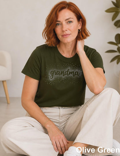Grandma Bling Rhinestone Shirt, Sparkle Grandma Tee, Nana Gift Shirt, Mimi Shirt, Gigi Tee, Crystal Rhinestone Top