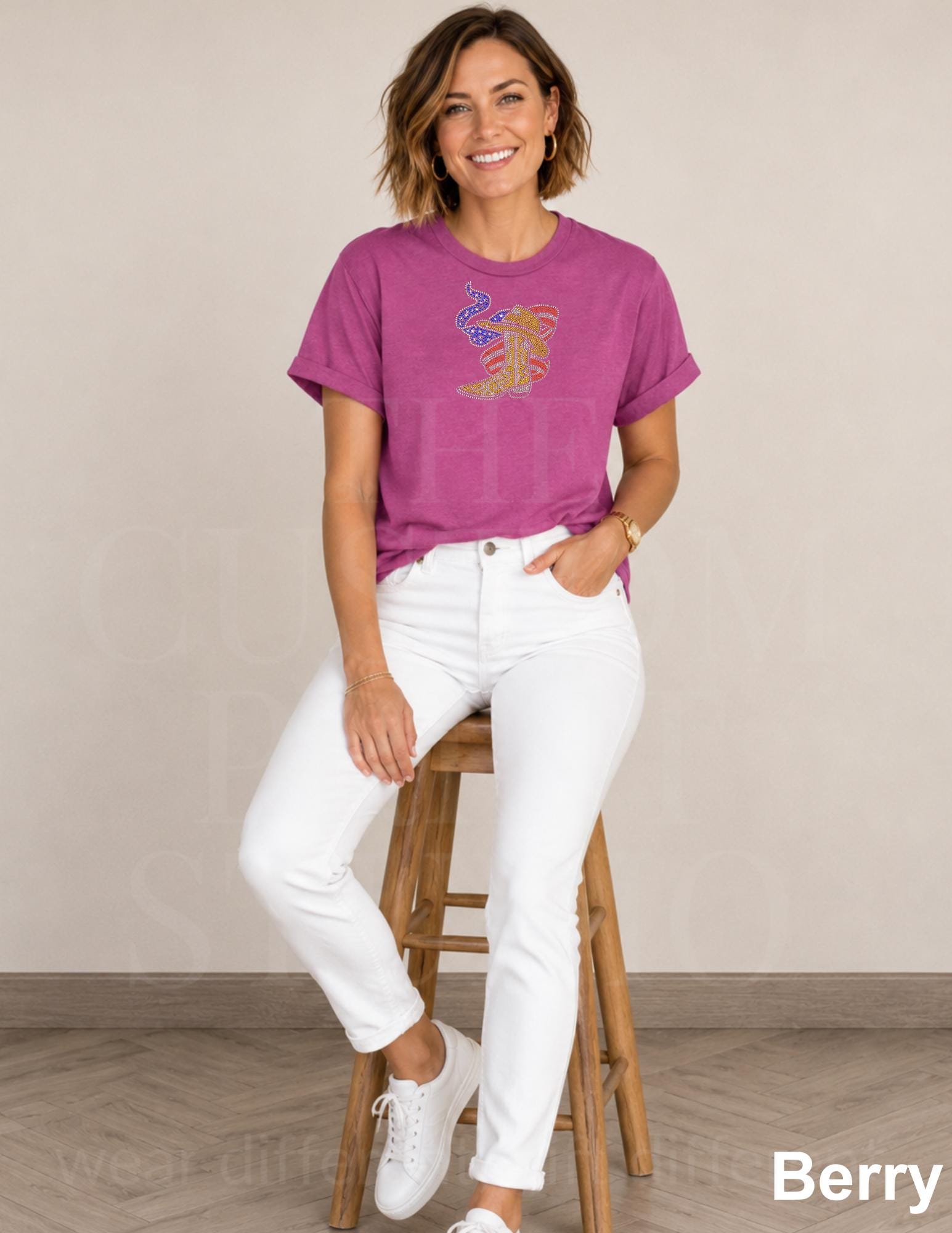 4th of July Rhinestones Shirt, 250th Anniversary 4th of July Tee, Patriotic Bling Shirt, Red White Blue USA, Cowboy Hat, Country Music Lover