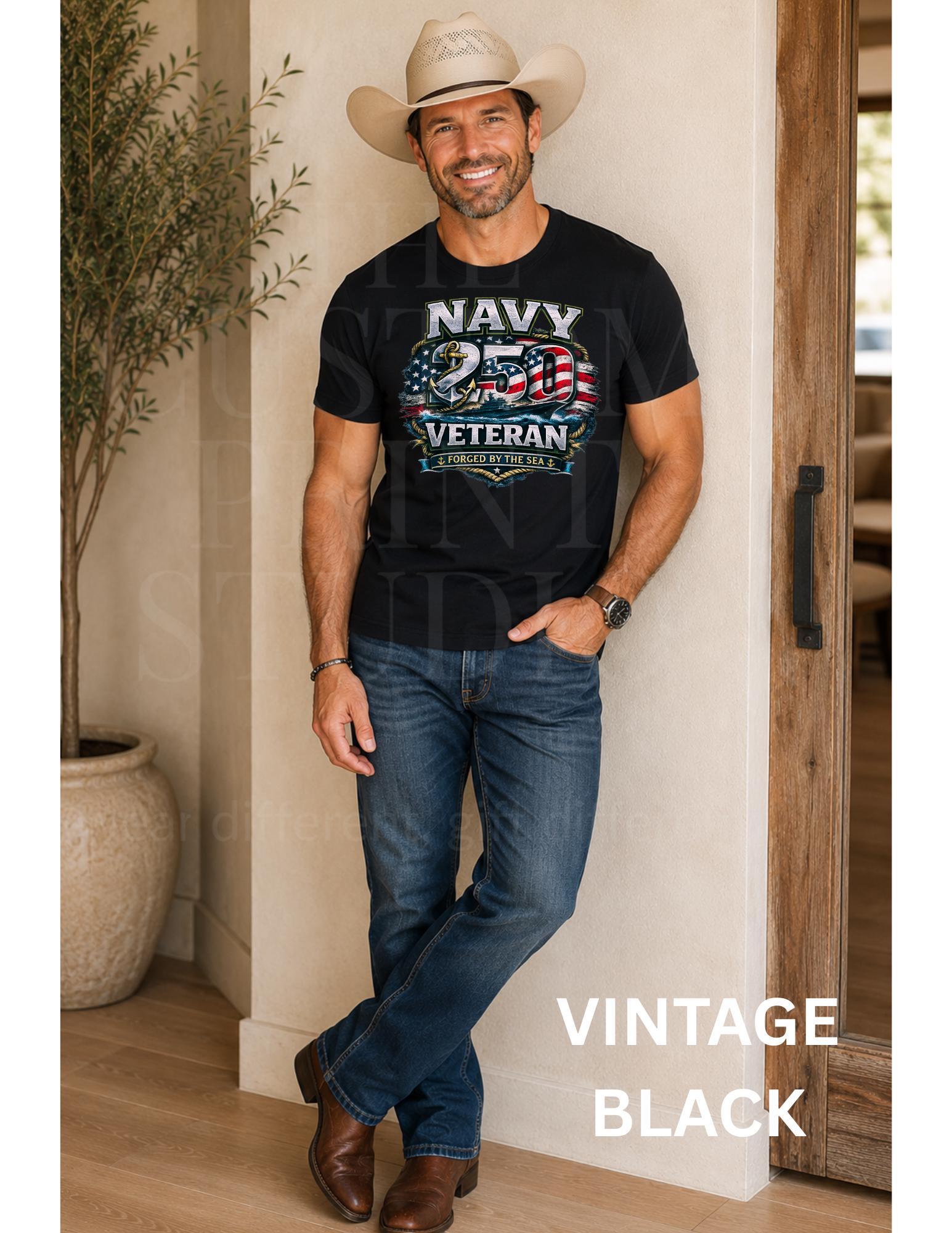 Navy Veteran Shirt | America 250 | USA 250th Anniversary Tee | Patriotic Military Gift | US Navy Veteran | 1775-2026 |Country Concert Tee