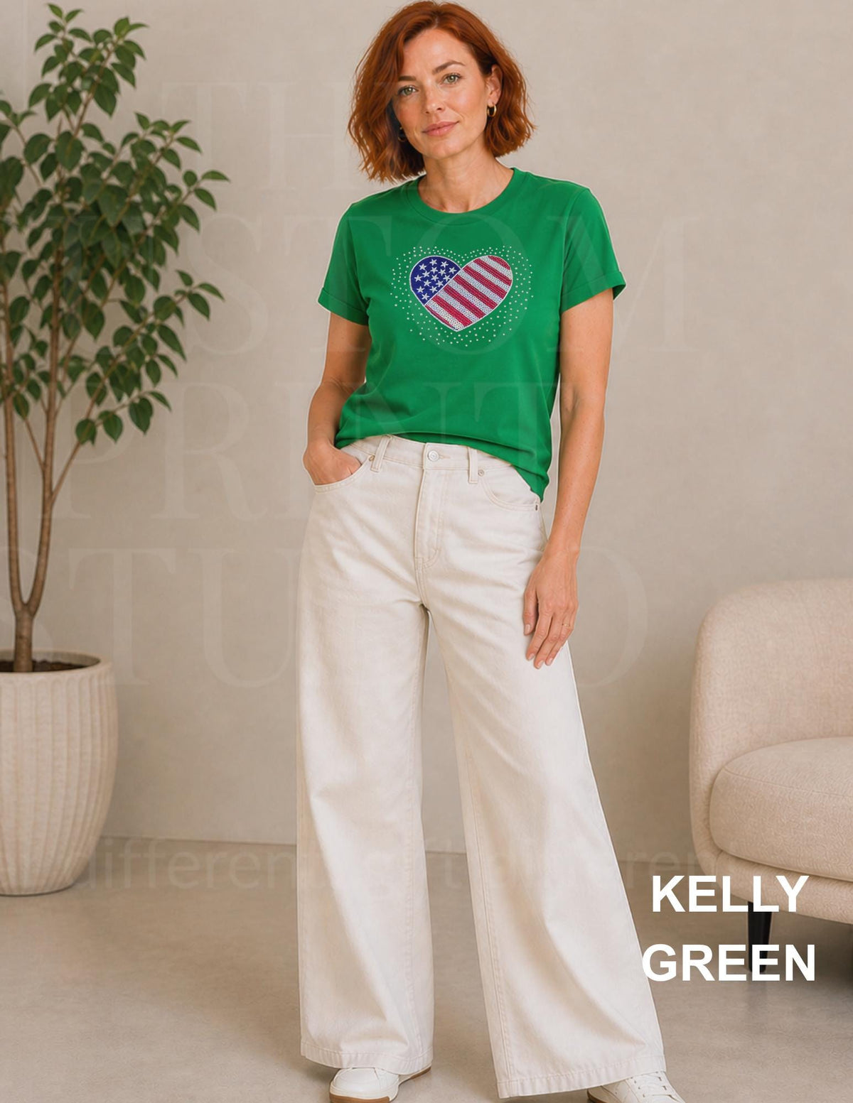 Sequin American Flag Heart Shirt | Patriotic Embroidered USA Shirt with Rhinestones | 4th of July Sparkle Tee | Women's Americana Gift