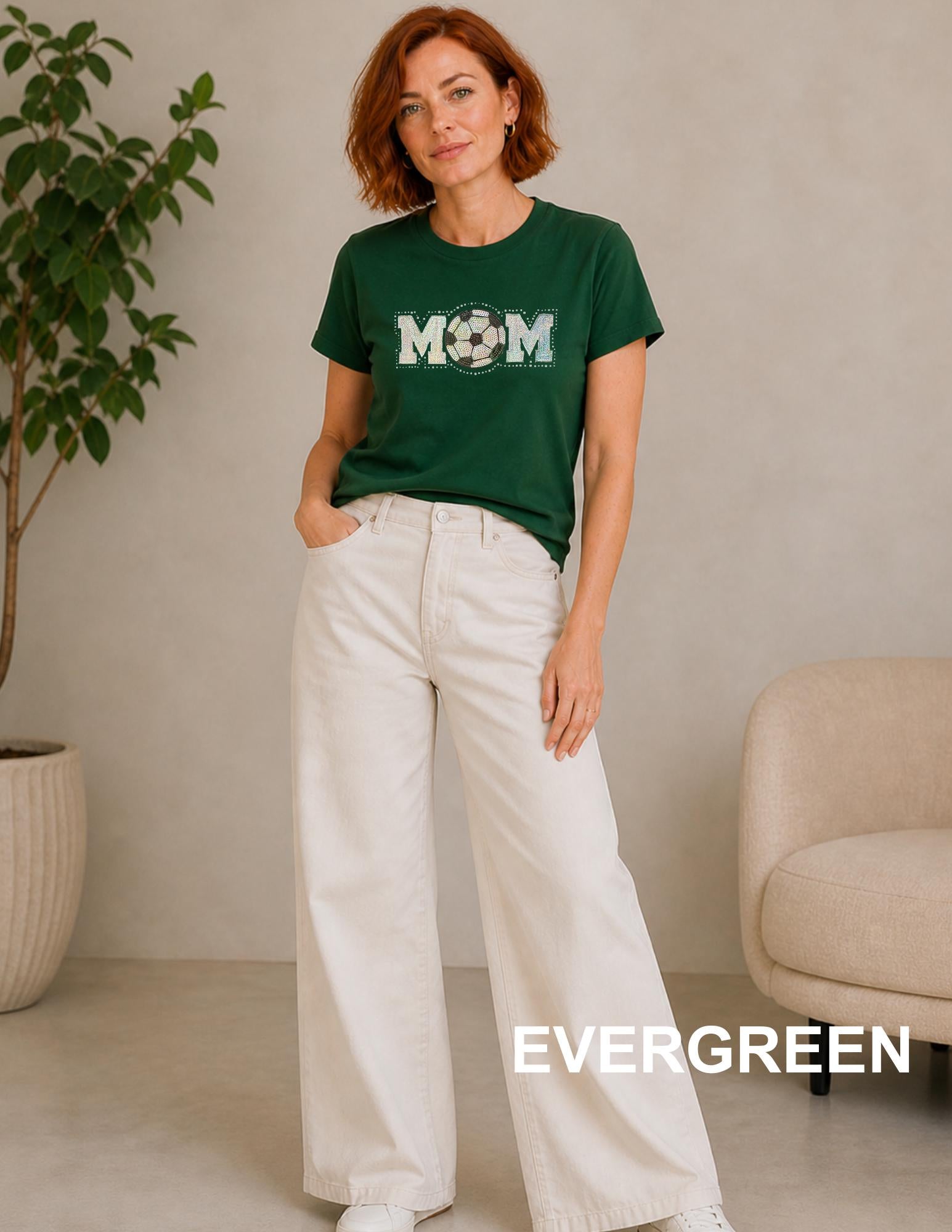 Soccer Mom Sequin Shirt | Sparkly Soccer Mom Shirt | Embroidered Soccer Ball with Rhinestones | Game Day Sports Mom Gift