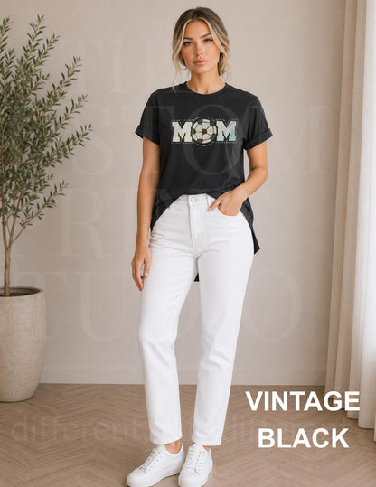 Soccer Mom Sequin Shirt | Sparkly Soccer Mom Shirt | Embroidered Soccer Ball with Rhinestones | Game Day Sports Mom Gift