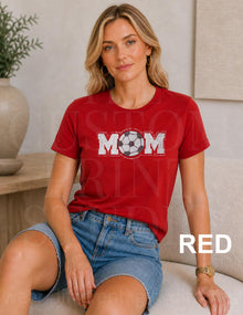 Soccer Mom Sequin Shirt | Sparkly Soccer Mom Shirt | Embroidered Soccer Ball with Rhinestones | Game Day Sports Mom Gift