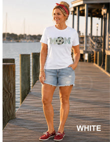 Soccer Mom Sequin Shirt | Sparkly Soccer Mom Shirt | Embroidered Soccer Ball with Rhinestones | Game Day Sports Mom Gift