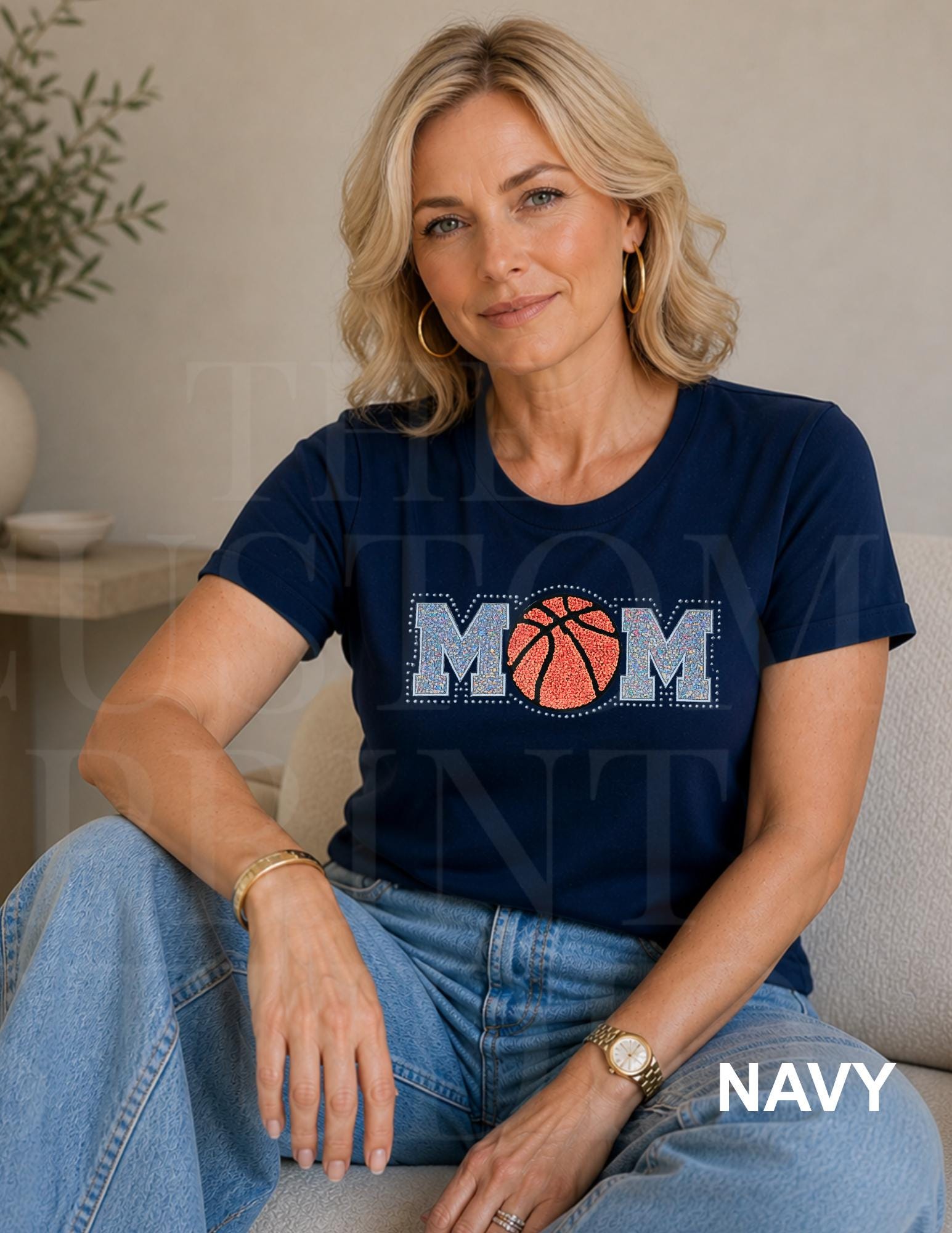 Basketball Mom Sequin Patch Shirt: Bling Game Day Tee with Rhinestone Mama Sports Design Gift for Her