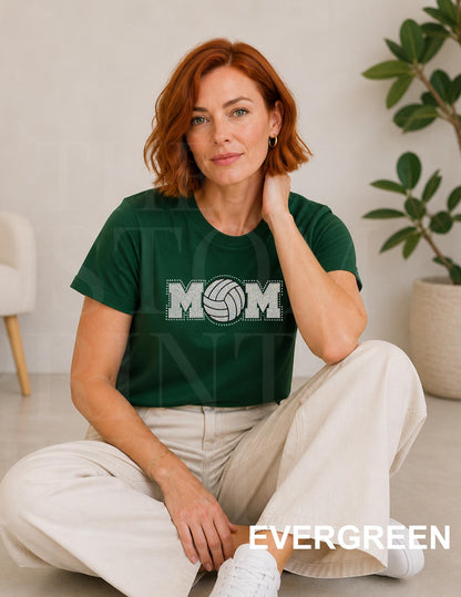 Volleyball Mom Shirt | Sequin Embroidered Rhinestone Volleyball Tee | Sparkly Game Day Shirt | Sports Mama Gift | Team Spirit