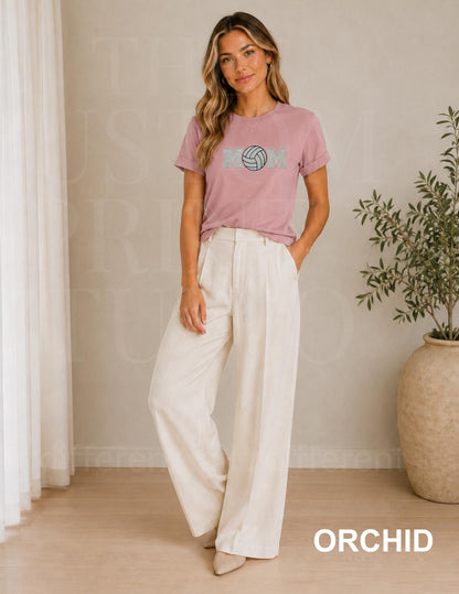Volleyball Mom Shirt | Sequin Embroidered Rhinestone Volleyball Tee | Sparkly Game Day Shirt | Sports Mama Gift | Team Spirit