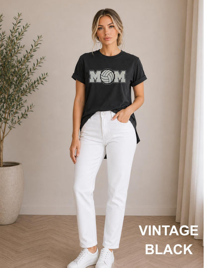 Volleyball Mom Shirt | Sequin Embroidered Rhinestone Volleyball Tee | Sparkly Game Day Shirt | Sports Mama Gift | Team Spirit