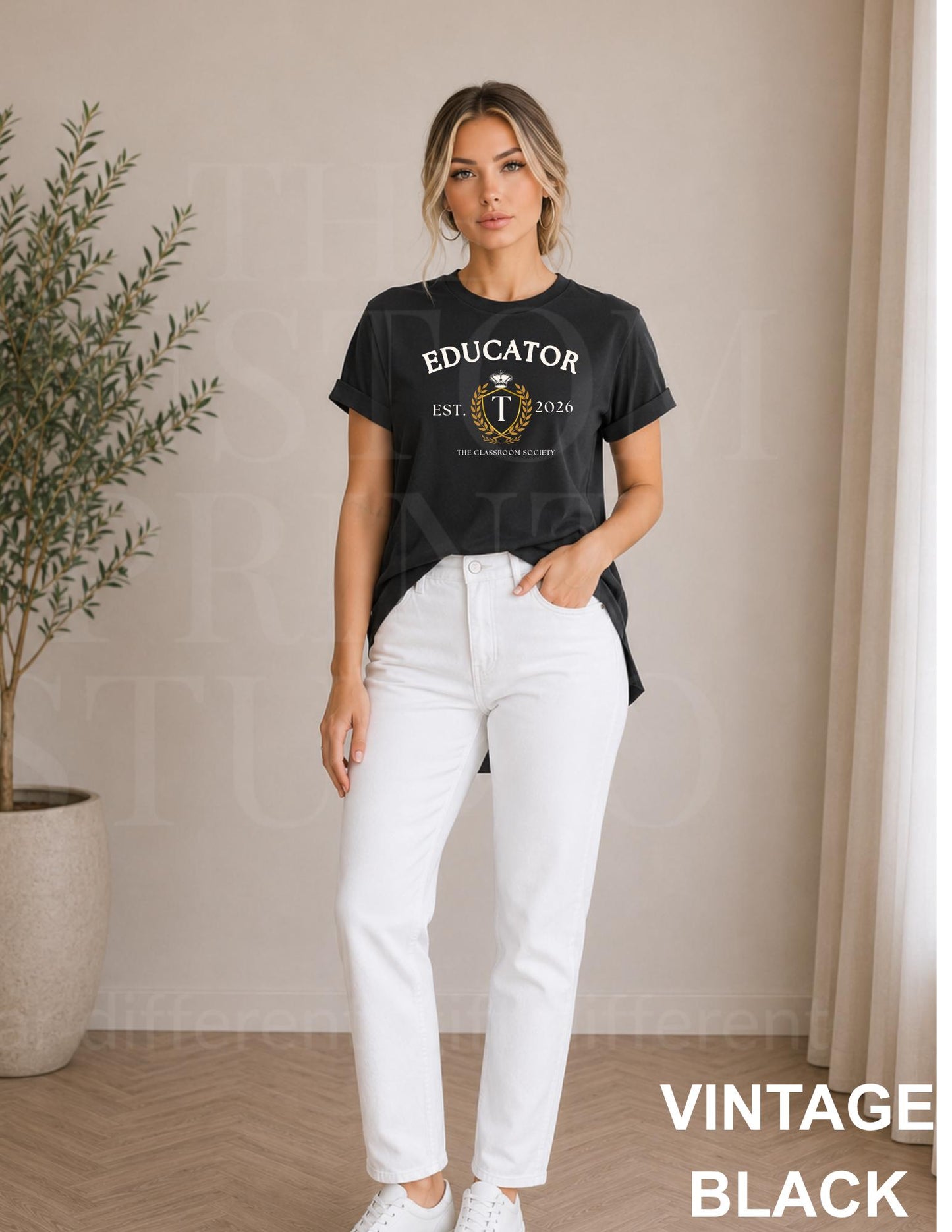 Educator Shirt |Preppy Teacher Shirt |Old Money Teacher Tee |Collegiate Teacher Graphic Aesthetics |Personalized Back to School Teacher Gift