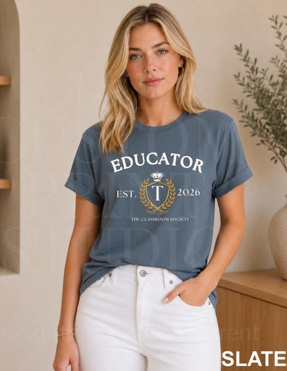 Educator Shirt |Preppy Teacher Shirt |Old Money Teacher Tee |Collegiate Teacher Graphic Aesthetics |Personalized Back to School Teacher Gift