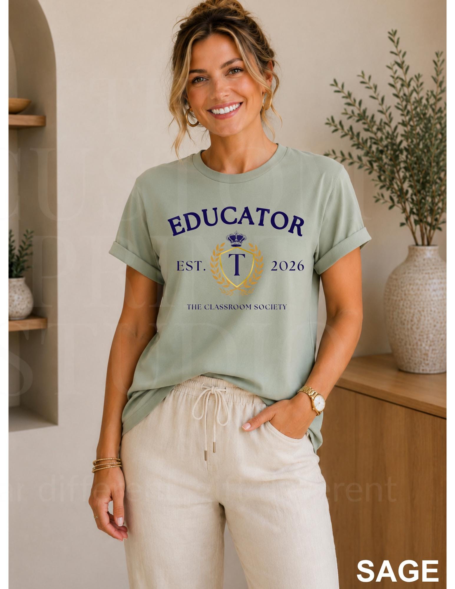 Educator Shirt |Preppy Teacher Shirt |Old Money Teacher Tee |Collegiate Teacher Graphic Aesthetics |Personalized Back to School Teacher Gift