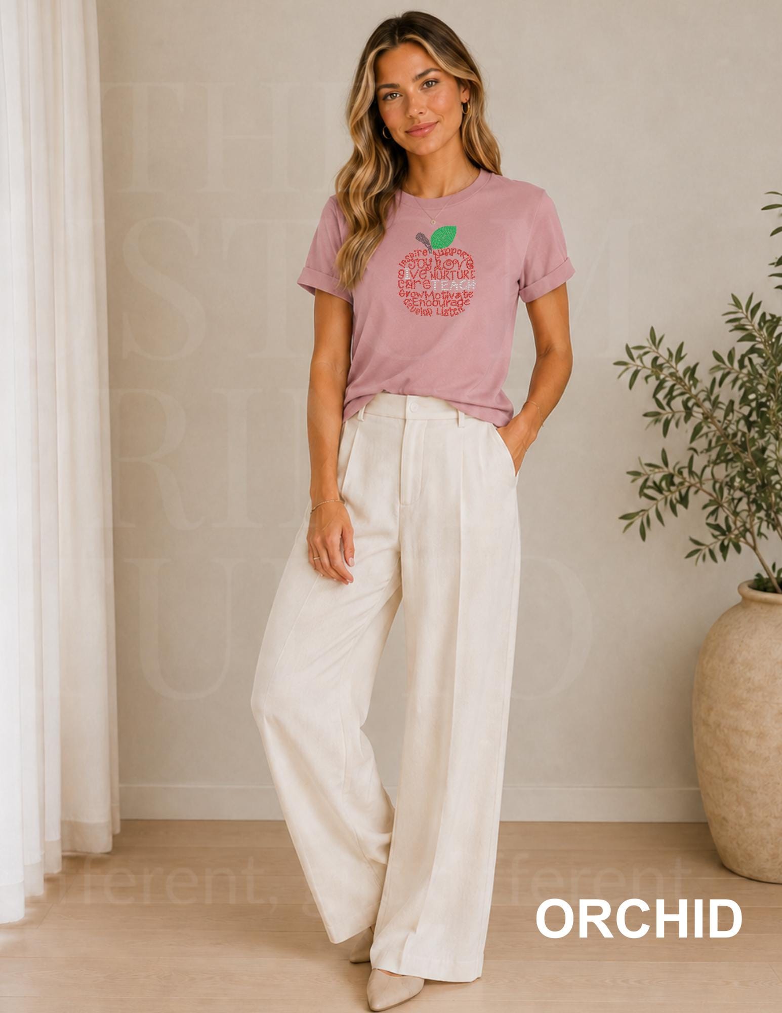 Rhinestone Teacher Shirt | Back to School Teacher Tee | Sparkly Apple Shirt | Kindergarten Elementary Teacher Gift