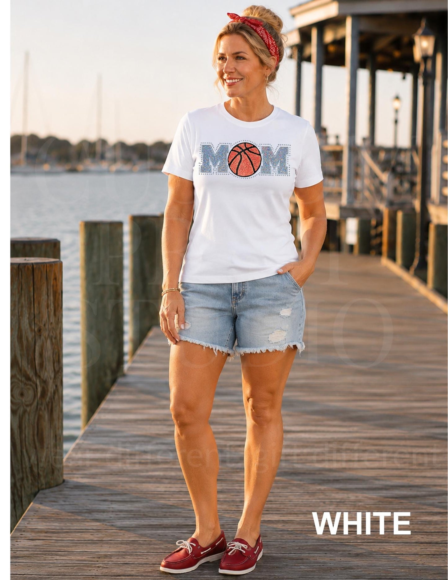 Basketball Mom Sequin Patch Shirt: Bling Game Day Tee with Rhinestone Mama Sports Design Gift for Her