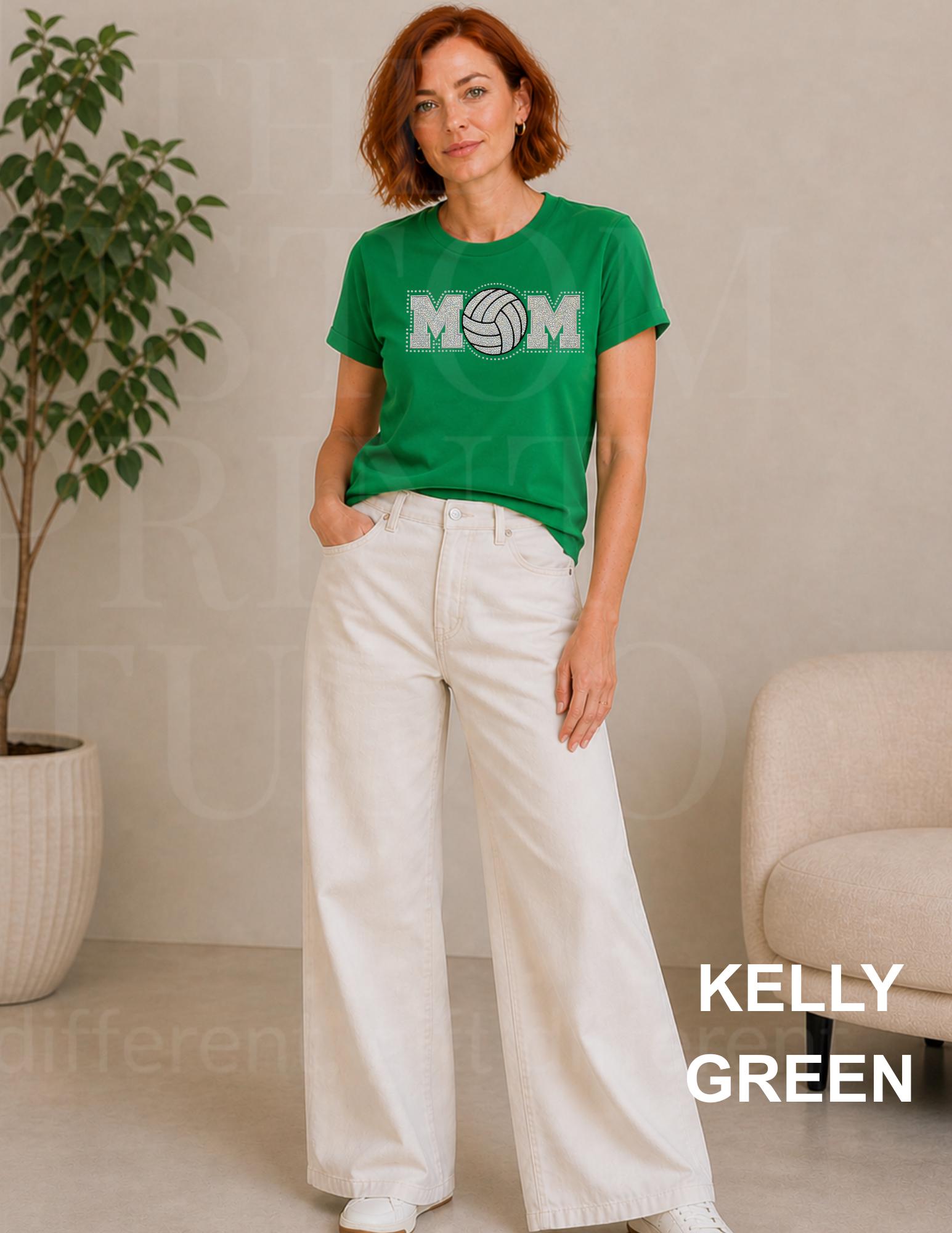 Volleyball Mom Shirt | Sequin Embroidered Rhinestone Volleyball Tee | Sparkly Game Day Shirt | Sports Mama Gift | Team Spirit