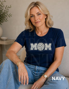 Volleyball Mom Shirt | Sequin Embroidered Rhinestone Volleyball Tee | Sparkly Game Day Shirt | Sports Mama Gift | Team Spirit