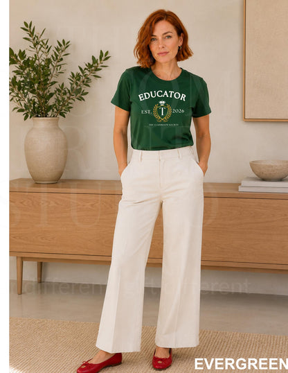 Educator Shirt |Preppy Teacher Shirt |Old Money Teacher Tee |Collegiate Teacher Graphic Aesthetics |Personalized Back to School Teacher Gift