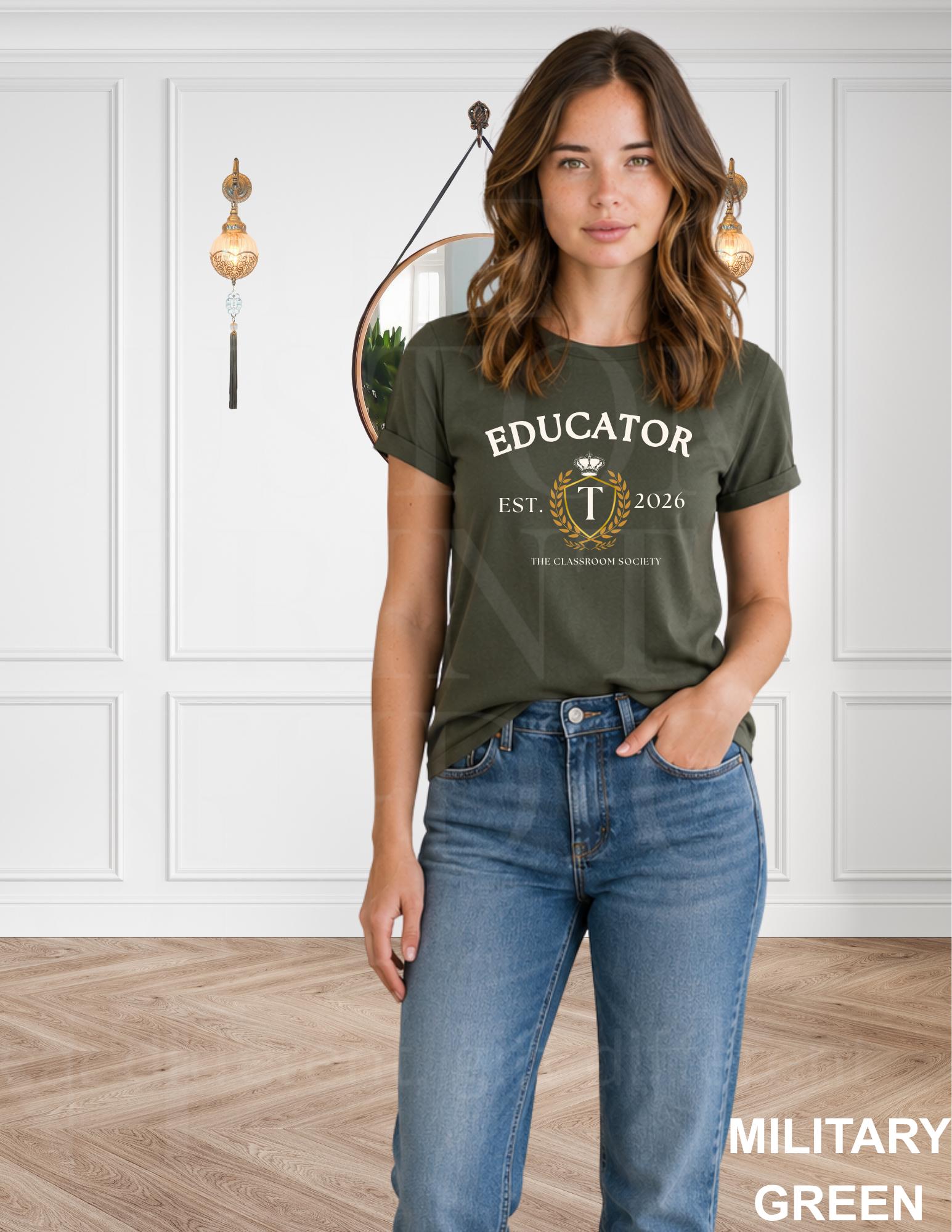 Educator Shirt |Preppy Teacher Shirt |Old Money Teacher Tee |Collegiate Teacher Graphic Aesthetics |Personalized Back to School Teacher Gift