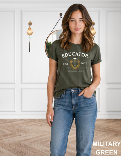 Educator Shirt |Preppy Teacher Shirt |Old Money Teacher Tee |Collegiate Teacher Graphic Aesthetics |Personalized Back to School Teacher Gift