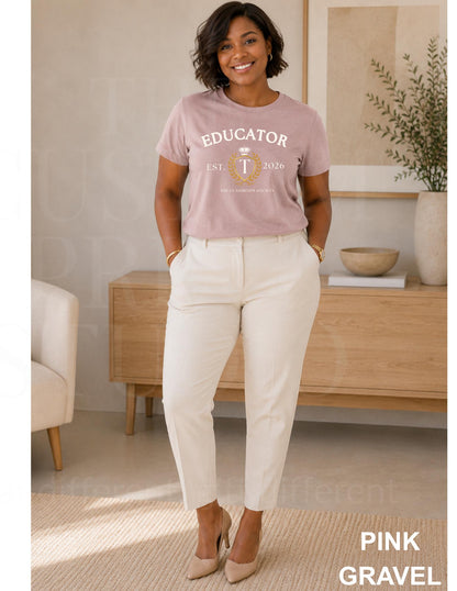 Educator Shirt |Preppy Teacher Shirt |Old Money Teacher Tee |Collegiate Teacher Graphic Aesthetics |Personalized Back to School Teacher Gift