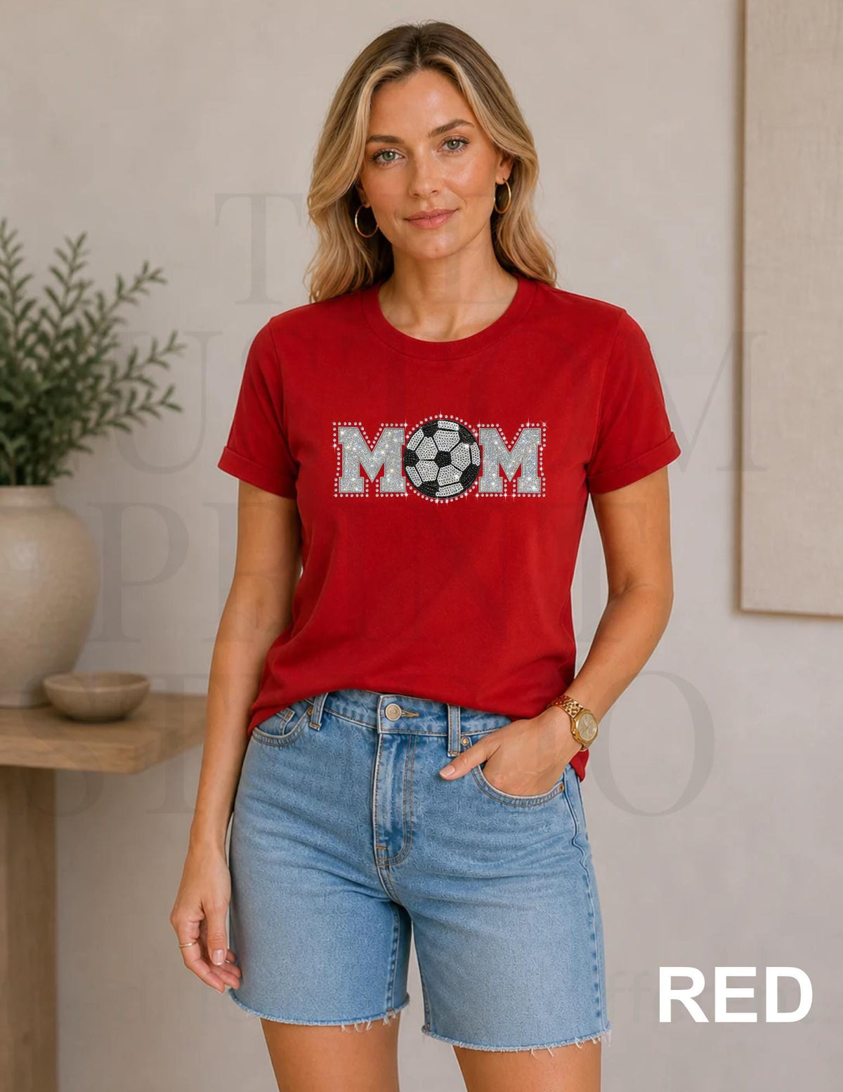 Soccer Mom Sequin Shirt | Sparkly Soccer Mom Shirt | Embroidered Soccer Ball with Rhinestones | Game Day Sports Mom Gift