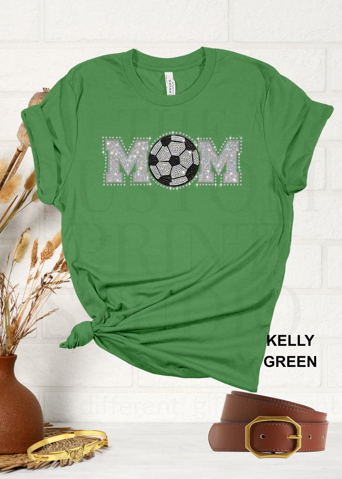 Soccer Mom Sequin Shirt | Sparkly Soccer Mom Shirt | Embroidered Soccer Ball with Rhinestones | Game Day Sports Mom Gift