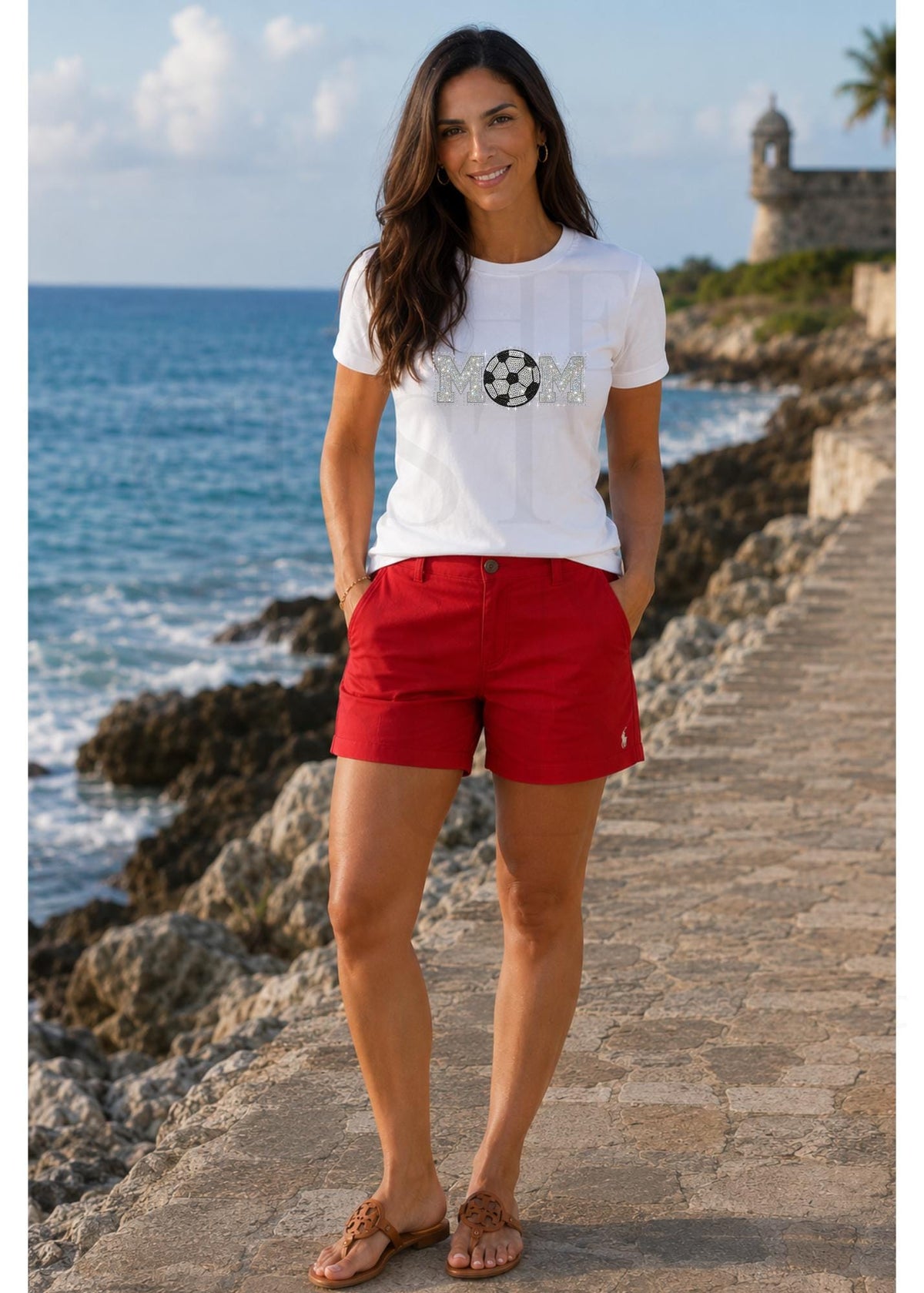 Soccer Mom Sequin Shirt | Sparkly Soccer Mom Shirt | Embroidered Soccer Ball with Rhinestones | Game Day Sports Mom Gift