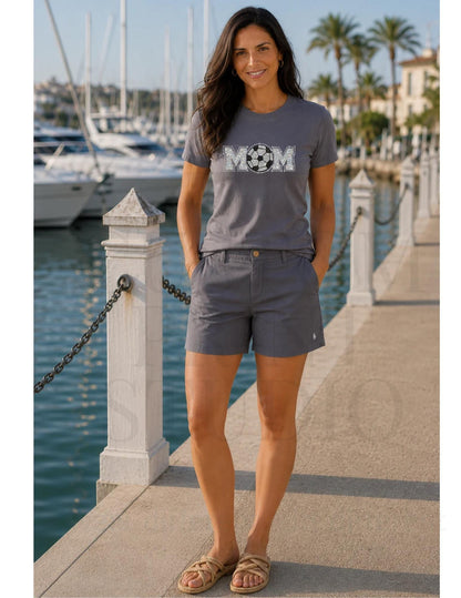 Soccer Mom Sequin Shirt | Sparkly Soccer Mom Shirt | Embroidered Soccer Ball with Rhinestones | Game Day Sports Mom Gift