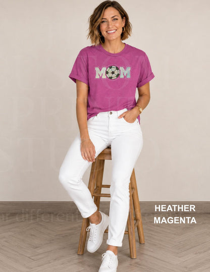 Soccer Mom Sequin Shirt | Sparkly Soccer Mom Shirt | Embroidered Soccer Ball with Rhinestones | Game Day Sports Mom Gift