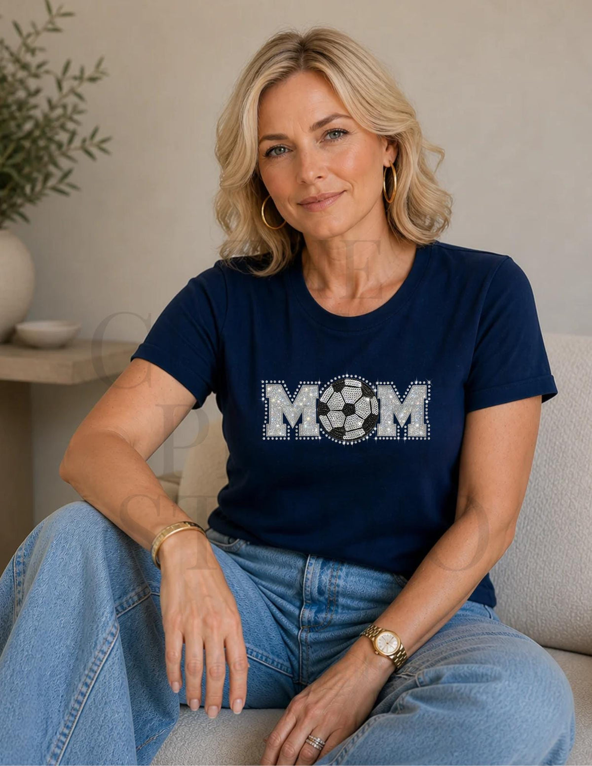 Soccer Mom Sequin Shirt | Sparkly Soccer Mom Shirt | Embroidered Soccer Ball with Rhinestones | Game Day Sports Mom Gift