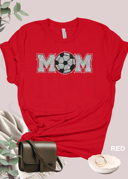 Soccer Mom Sequin Shirt | Sparkly Soccer Mom Shirt | Embroidered Soccer Ball with Rhinestones | Game Day Sports Mom Gift