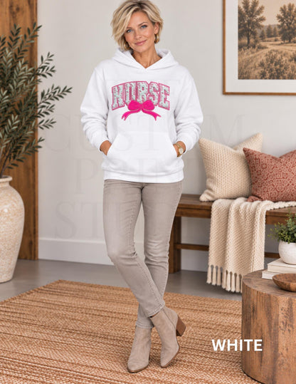 Nurse Hoodie, Embroidered RN Hoodie, Nurse Gift for Women, Nursing Graduation Gift, Nurses Week Gift
