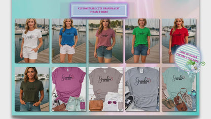 Customizable New Grandma T-Shirt: Birthday Gift, Birth Year, Birthday Gift