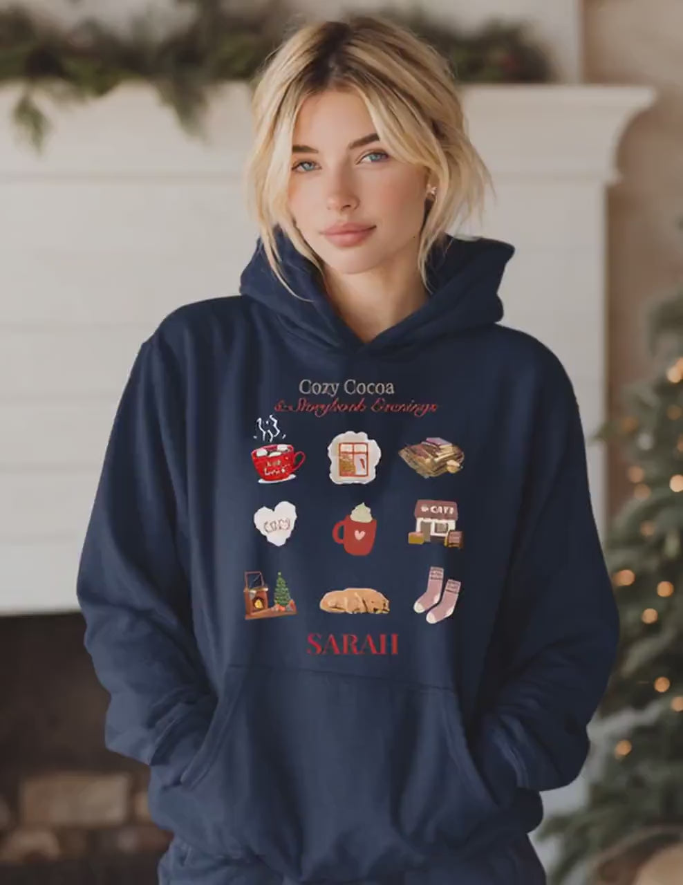 Personalized  Hoodie: Cozy Cocoa  Sweatshirt Valentines Day Gift